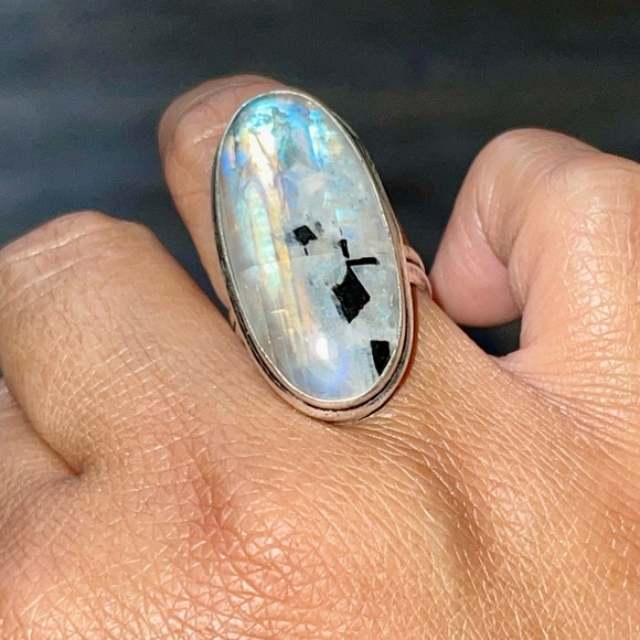 Rainbow Moonstone “The Visionary Stone” Ring 7 1/4 - Picture 10 of 14